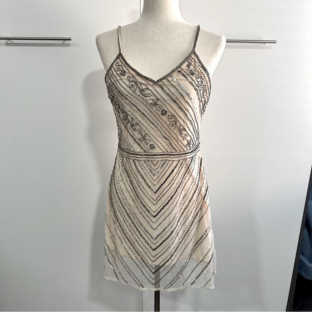 Beaded Mini Dress | Glam Club Wedding Party Boho